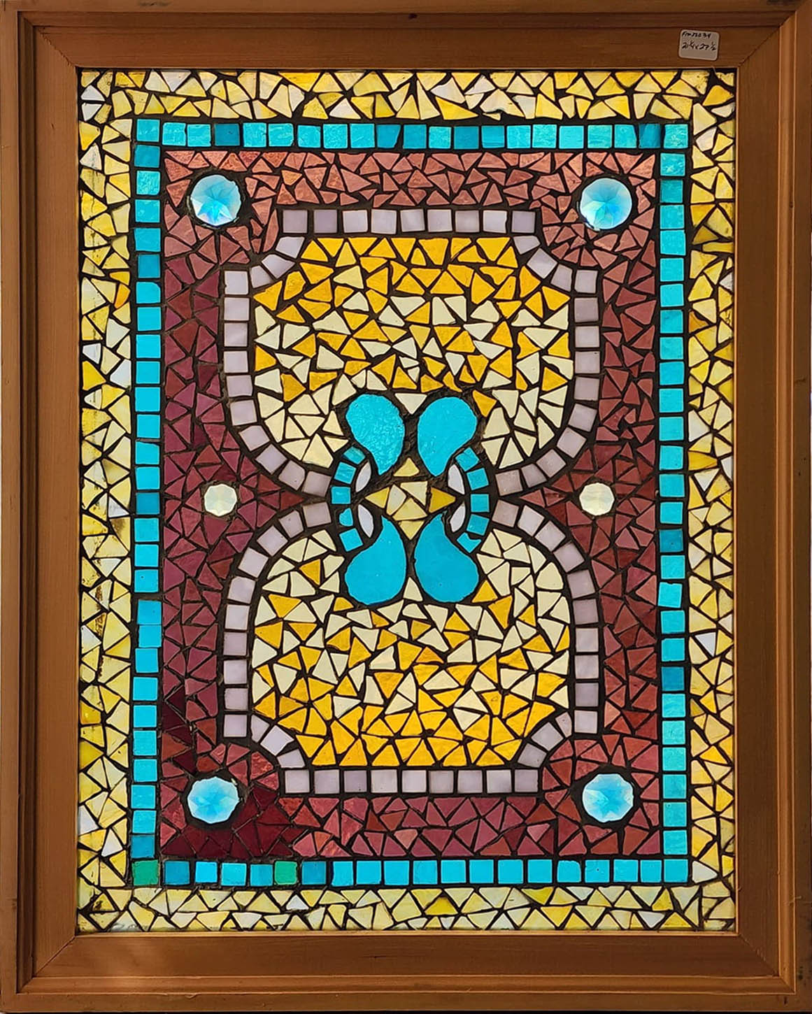 Antique Addison Glass Pane 4 x 8 Solid Teal Design Stain Glass